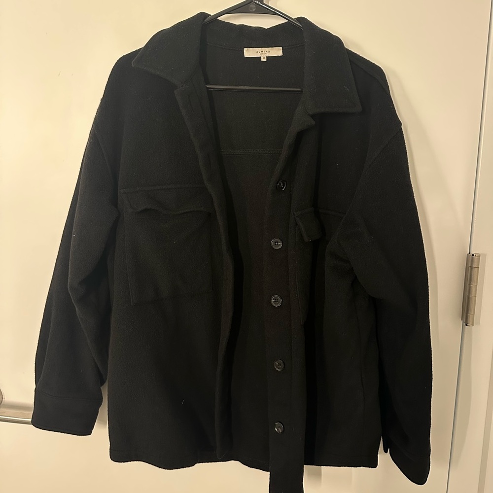 Almina Concept black wool shirt jacket